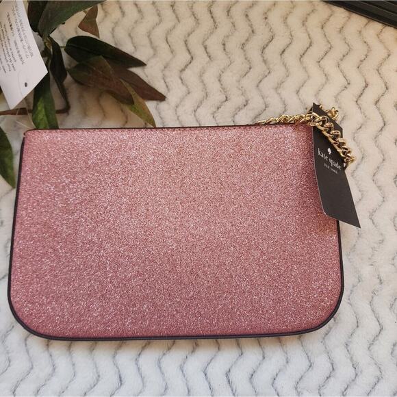 KATE SPADE GLIMMER PINK GLITTER POCHETTE - Picture 8 of 8
